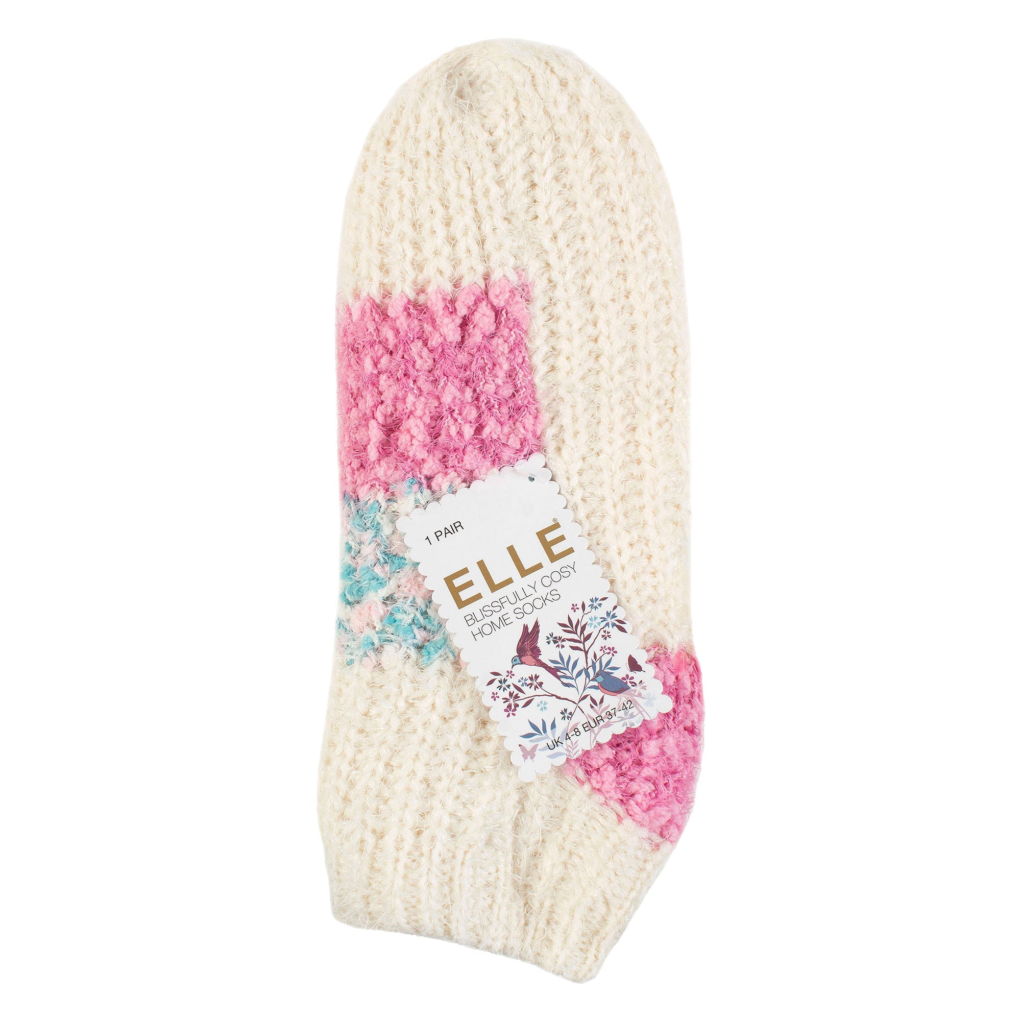 1 Pair Ladies Sherpa Lined Slipper Socks - Warm Fluffy Cosy Indoor Comfort