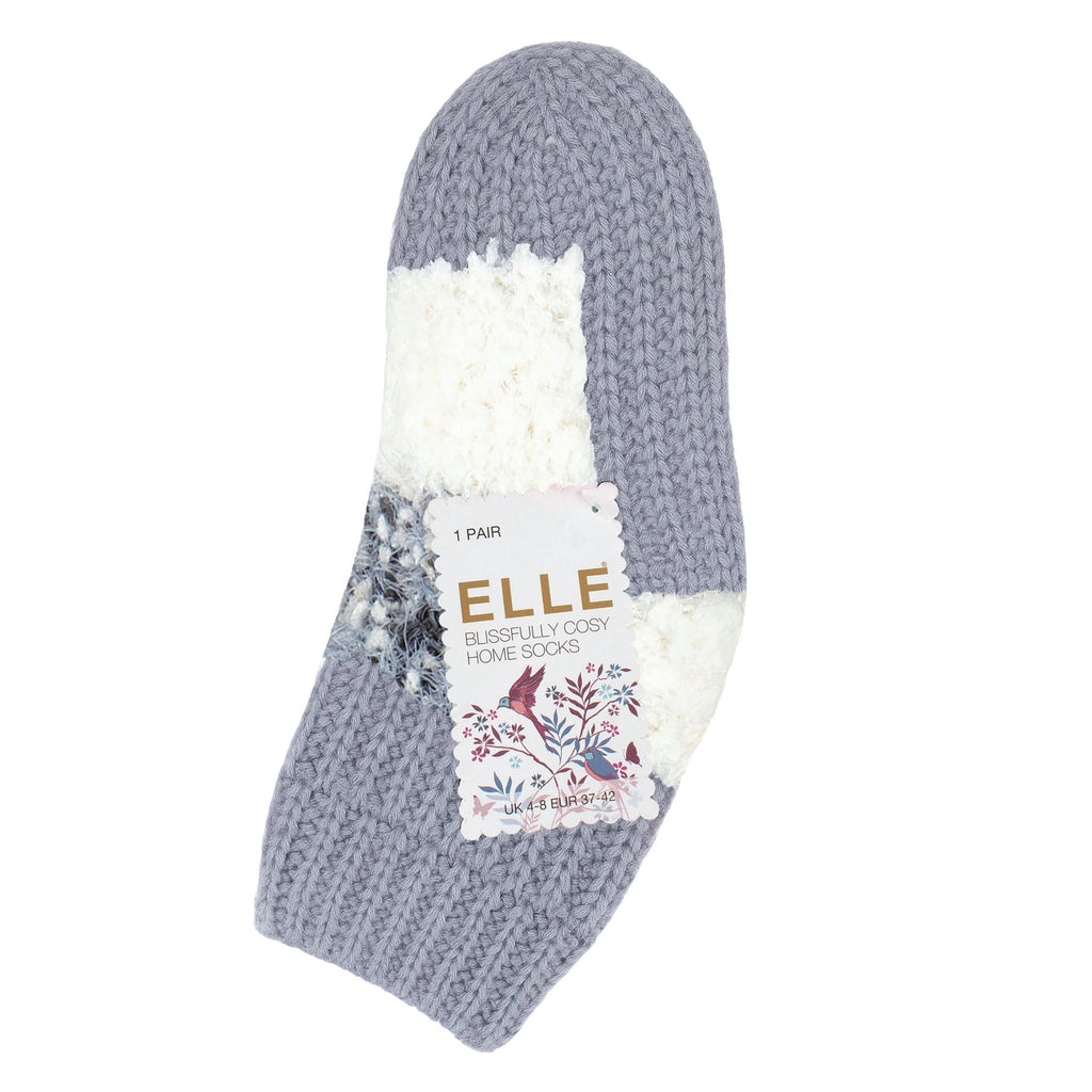 1 Pair Ladies Sherpa Lined Slipper Socks - Warm Fluffy Cosy Indoor Comfort
