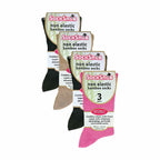12 Pair Ladies Bamboo Non Elastic Soft Top Black Socks for Summer