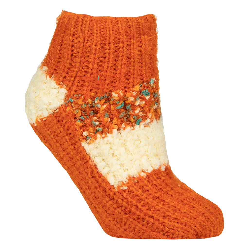 1 Pair Ladies Sherpa Lined Slipper Socks - Warm Fluffy Cosy Indoor Comfort