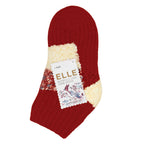 1 Pair Ladies Sherpa Lined Slipper Socks - Warm Fluffy Cosy Indoor Comfort