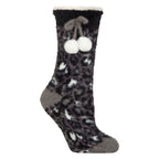 1 Pair Ladies Sherpa Lined Grip Socks - Warm Fluffy Cosy Non-Slip Comfort