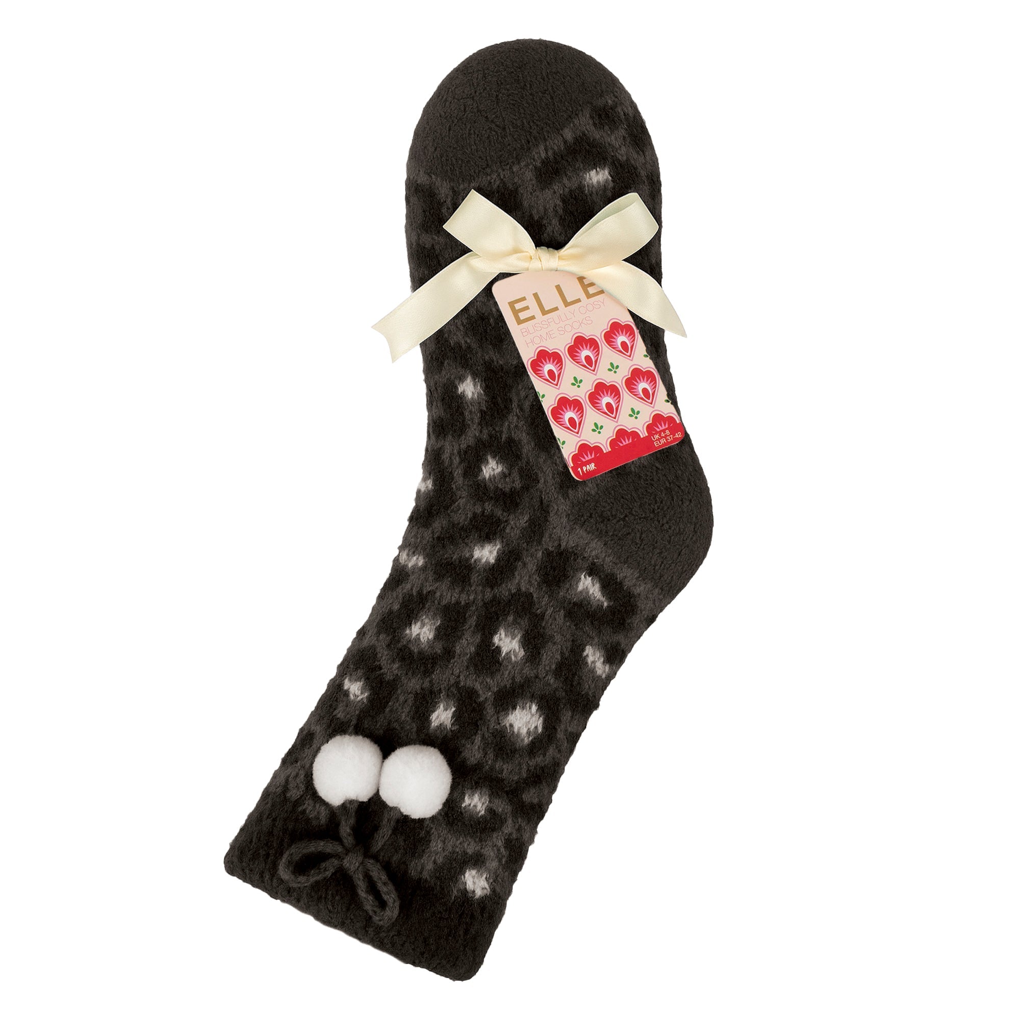 1 Pair Ladies Sherpa Lined Grip Socks - Warm Fluffy Cosy Non-Slip Comfort