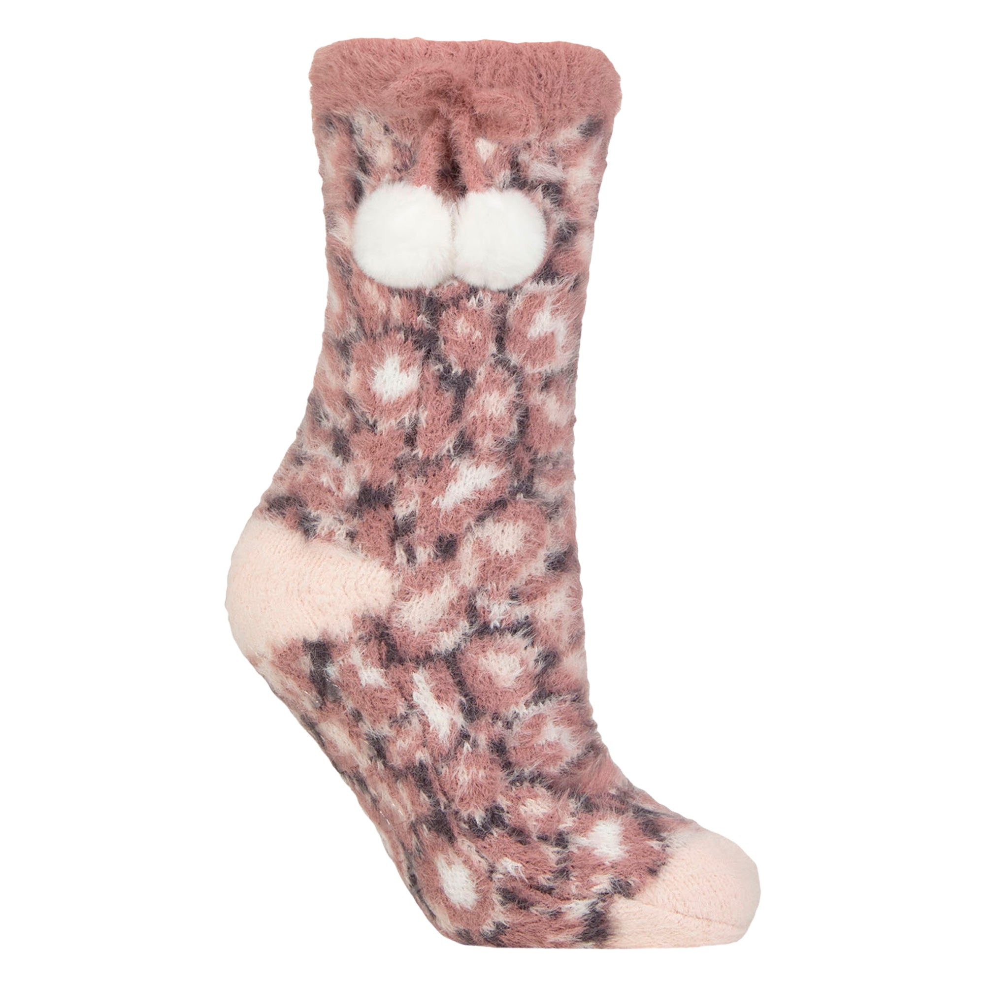 1 Pair Ladies Sherpa Lined Grip Socks - Warm Fluffy Cosy Non-Slip Comfort