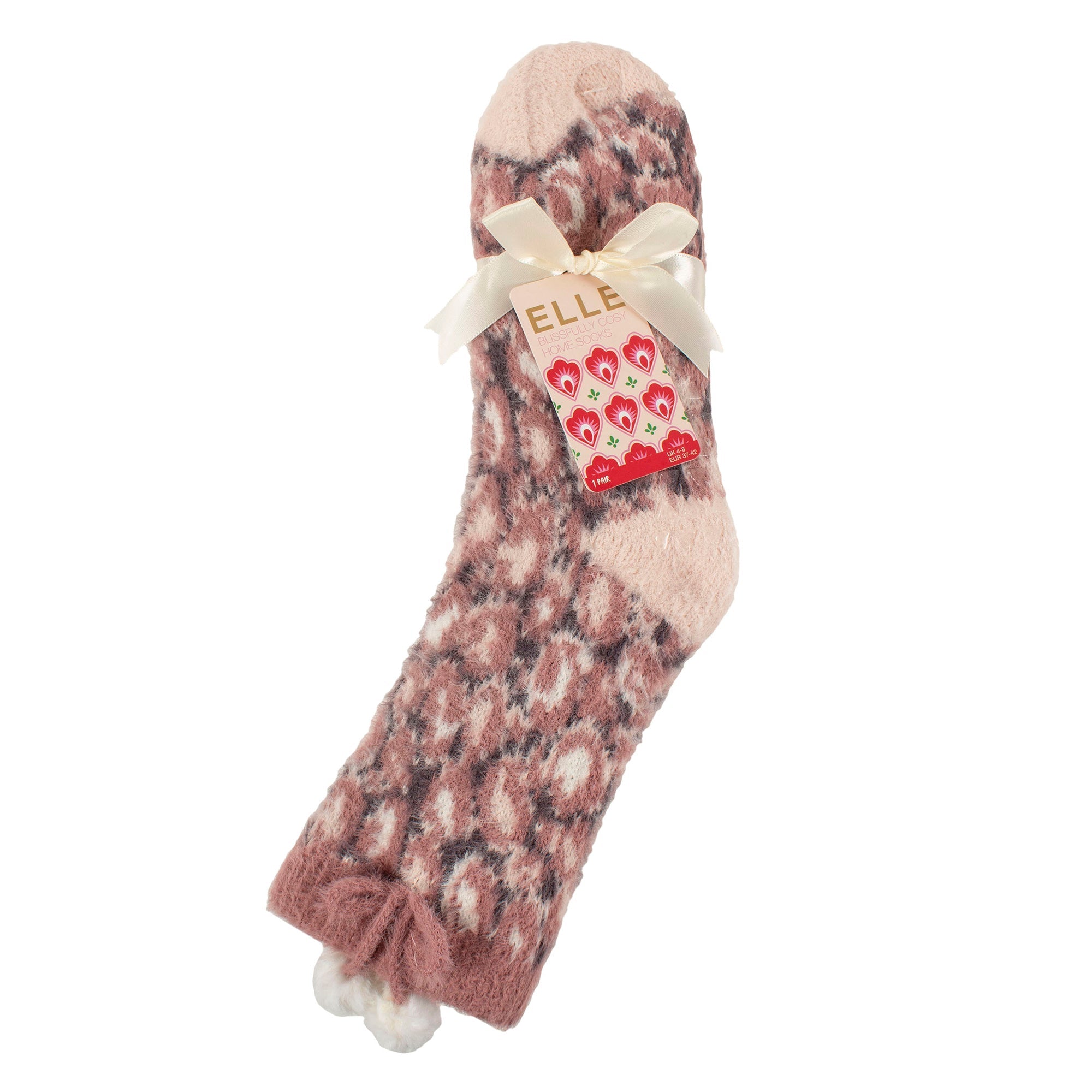 1 Pair Ladies Sherpa Lined Grip Socks - Warm Fluffy Cosy Non-Slip Comfort