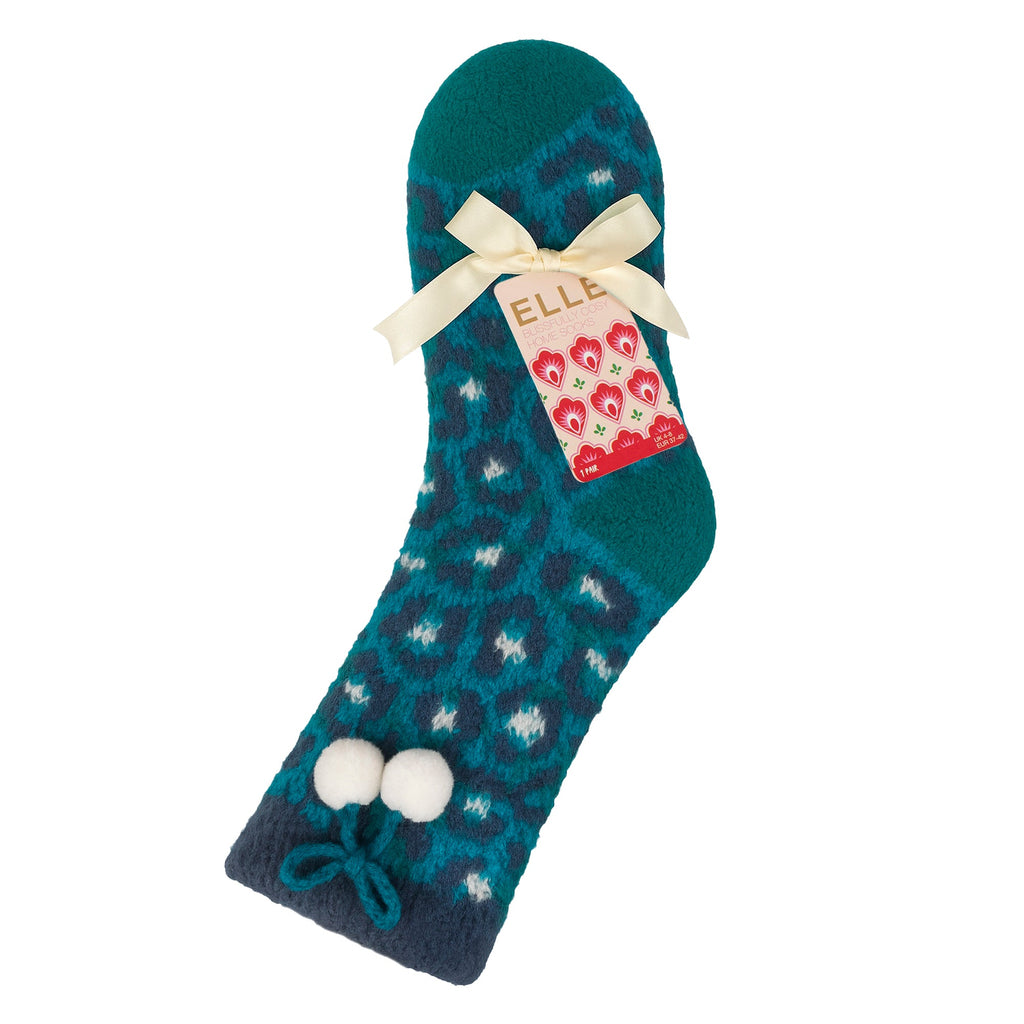 1 Pair Ladies Sherpa Lined Grip Socks - Warm Fluffy Cosy Non-Slip Comfort