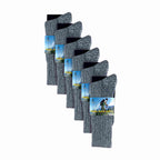 Mens 6 Pairs Multipack Crew Wool Socks: Reinforced Heel & Toe