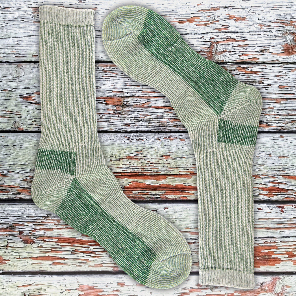 Mens 6 Pairs Multipack Crew Wool Socks: Reinforced Heel & Toe