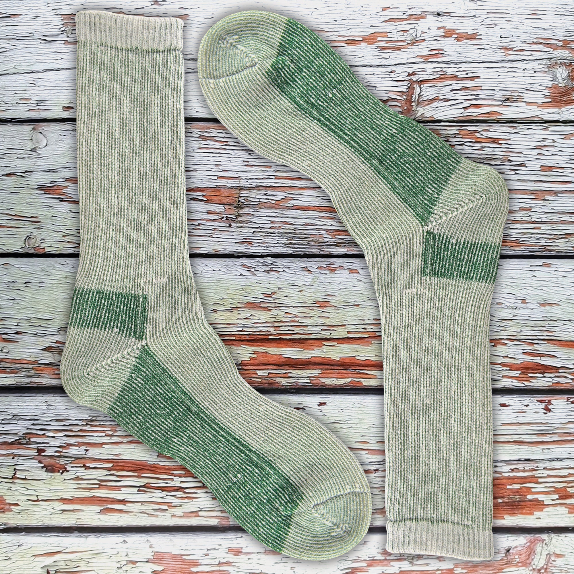 Mens 6 Pairs Multipack Crew Wool Socks: Reinforced Heel & Toe