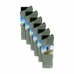 Mens 6 Pairs Multipack Crew Wool Socks: Reinforced Heel & Toe