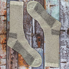 Mens 6 Pairs Multipack Crew Wool Socks: Reinforced Heel & Toe