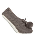 1 Pair Ladies Cable Knit Moccasin Bootie - Warm Soft Cosy Indoor Slippers