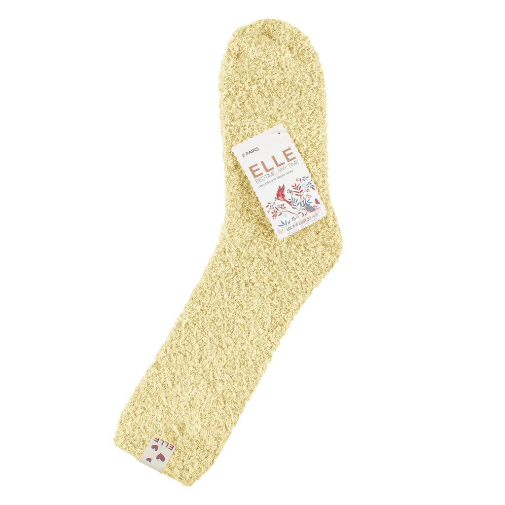 2 Pack Ladies Two Tone Cosy Bed and Home Socks - Warm Soft Relaxing Comfort