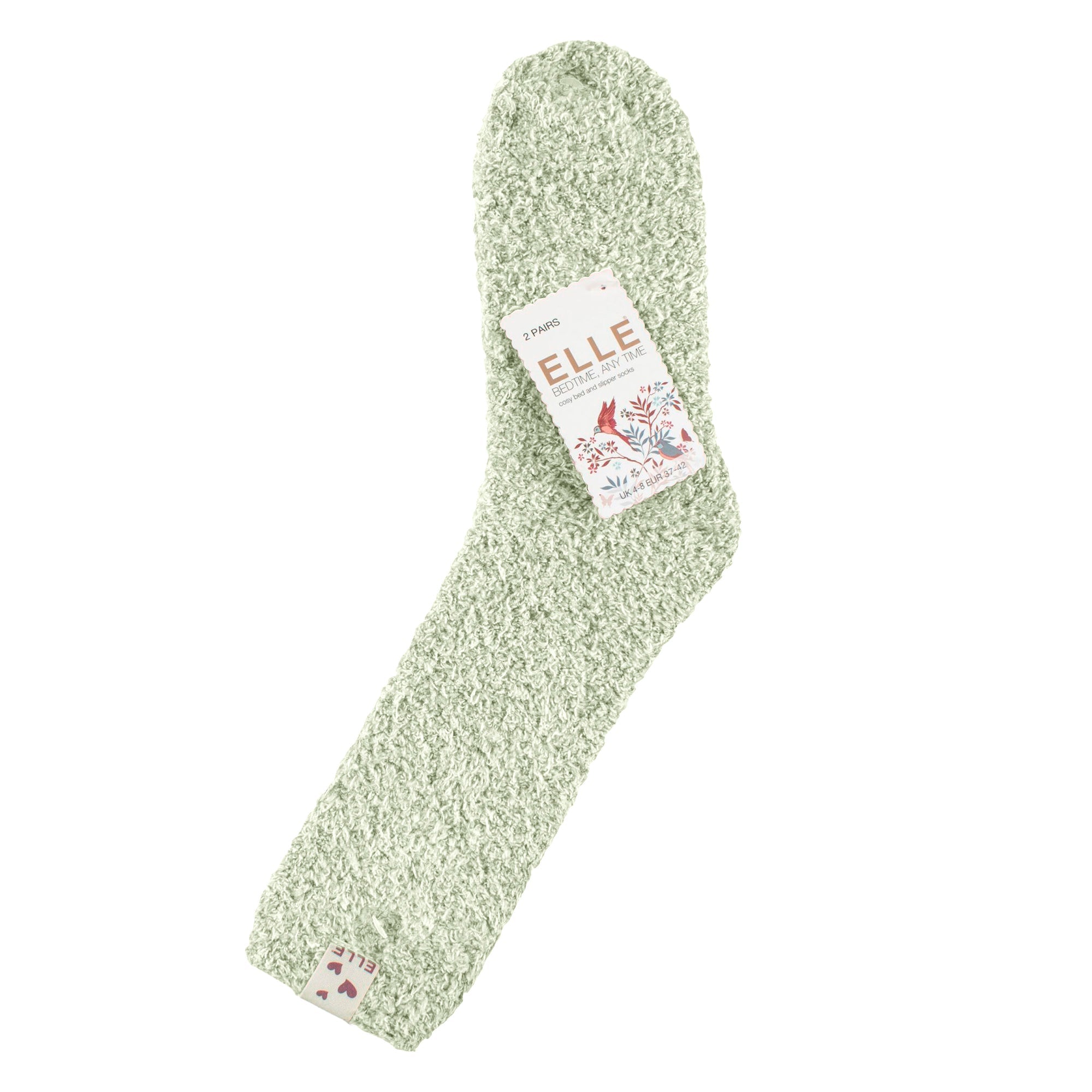 2 Pack Ladies Two Tone Cosy Bed and Home Socks - Warm Soft Relaxing Comfort