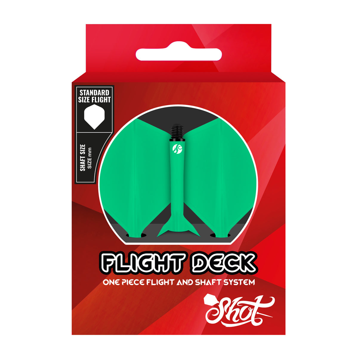 Shot Flight Deck-One Piece Dart Flight and Shaft System