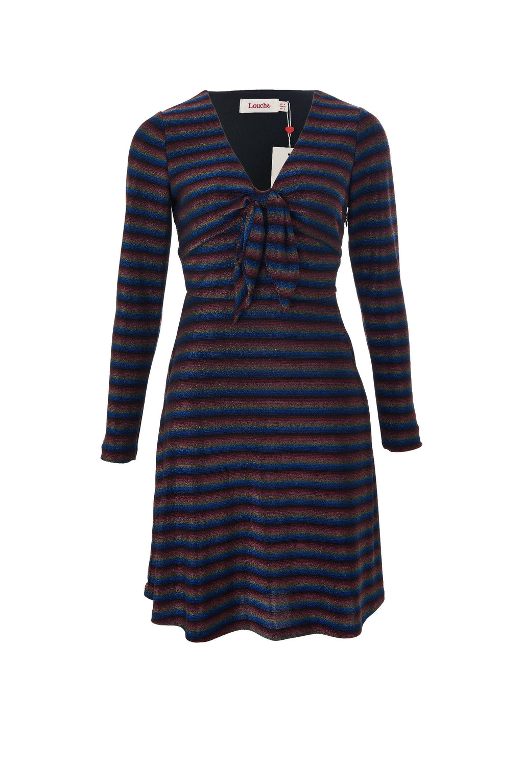 Sidney Sparkle Stripe Fit & Flare Mini Dress - Gold