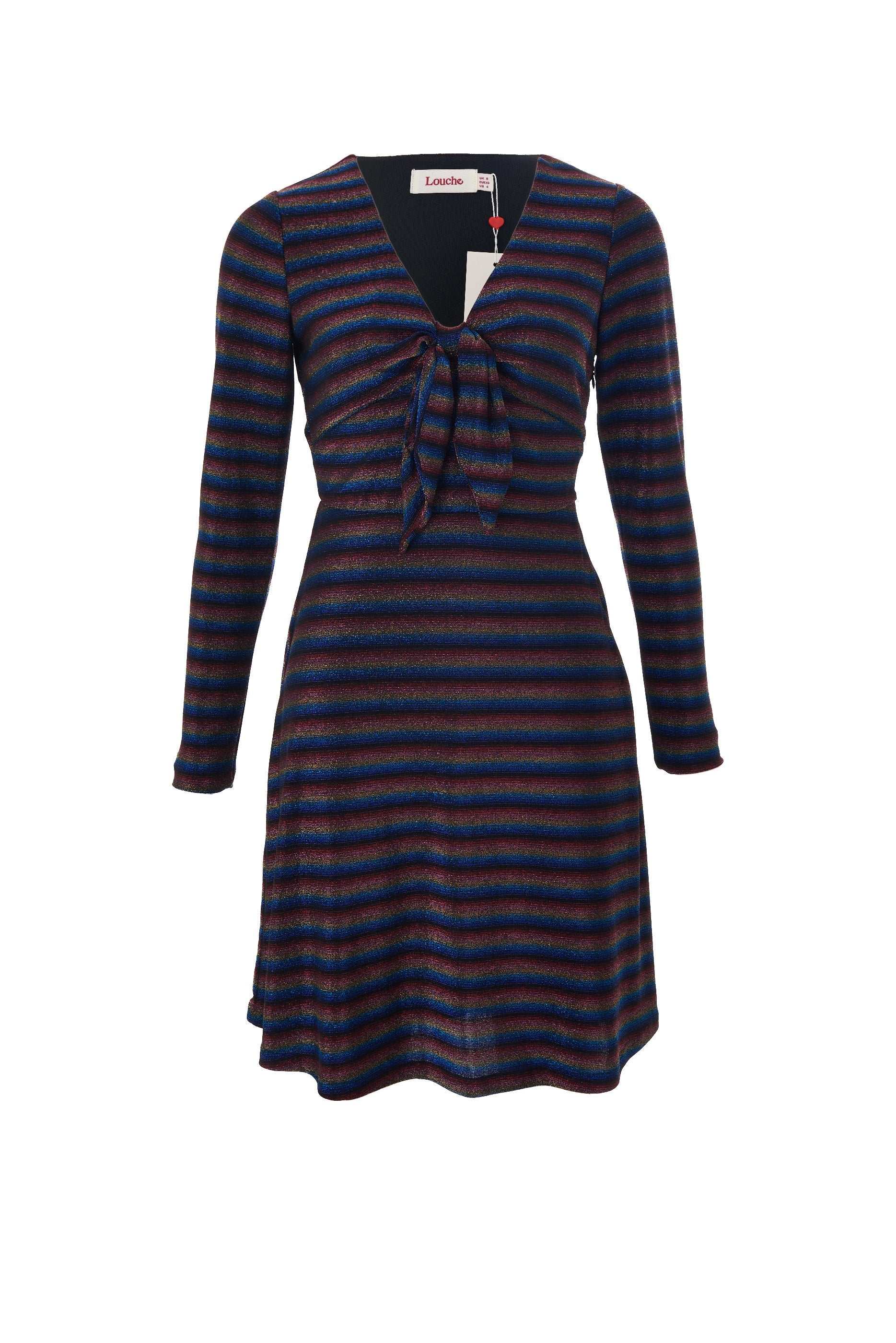 Sidney Sparkle Stripe Fit & Flare Mini Dress - Gold