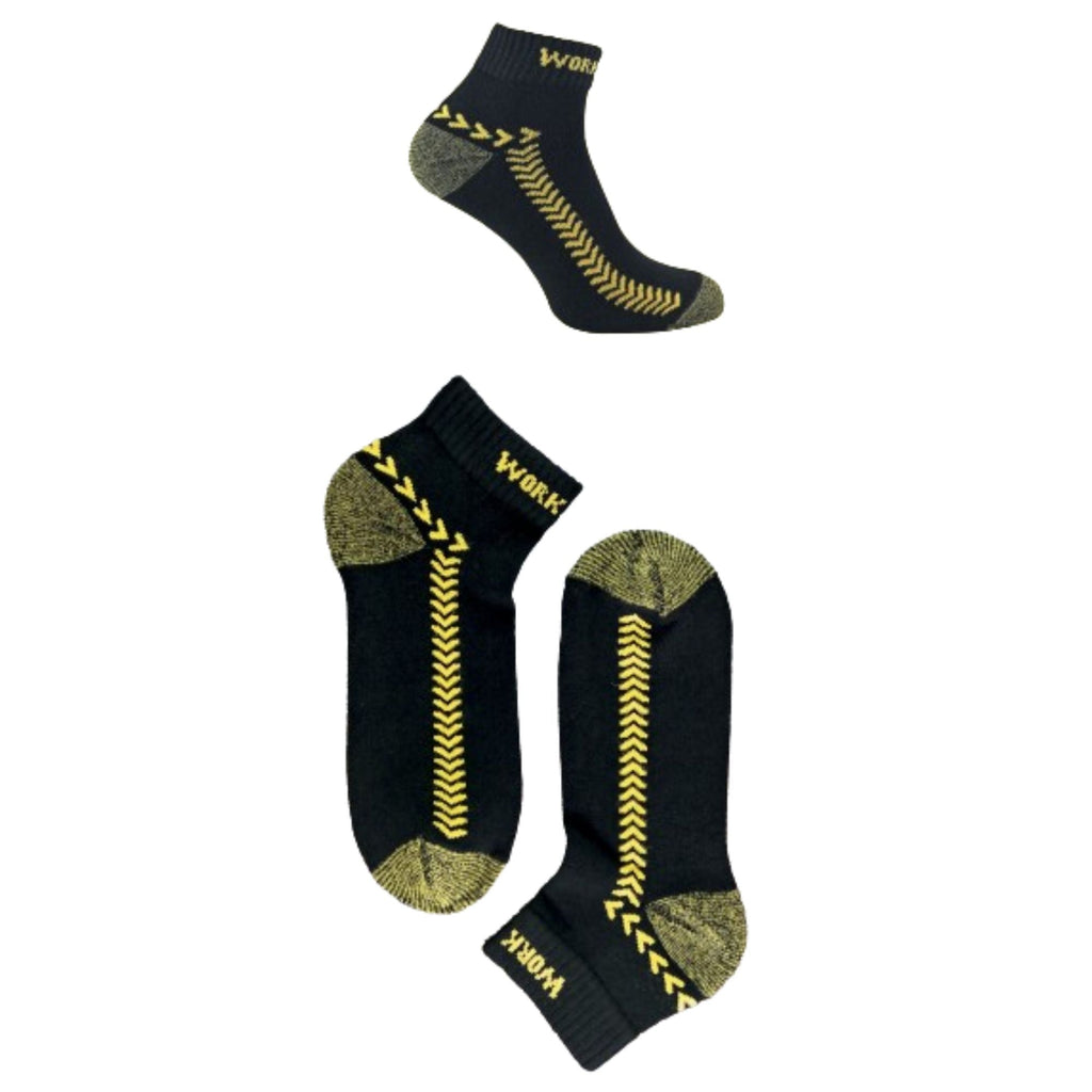 6 Pack Mens Cotton Anti Sweat Low Cut Work Socks for Steel Toe Boots