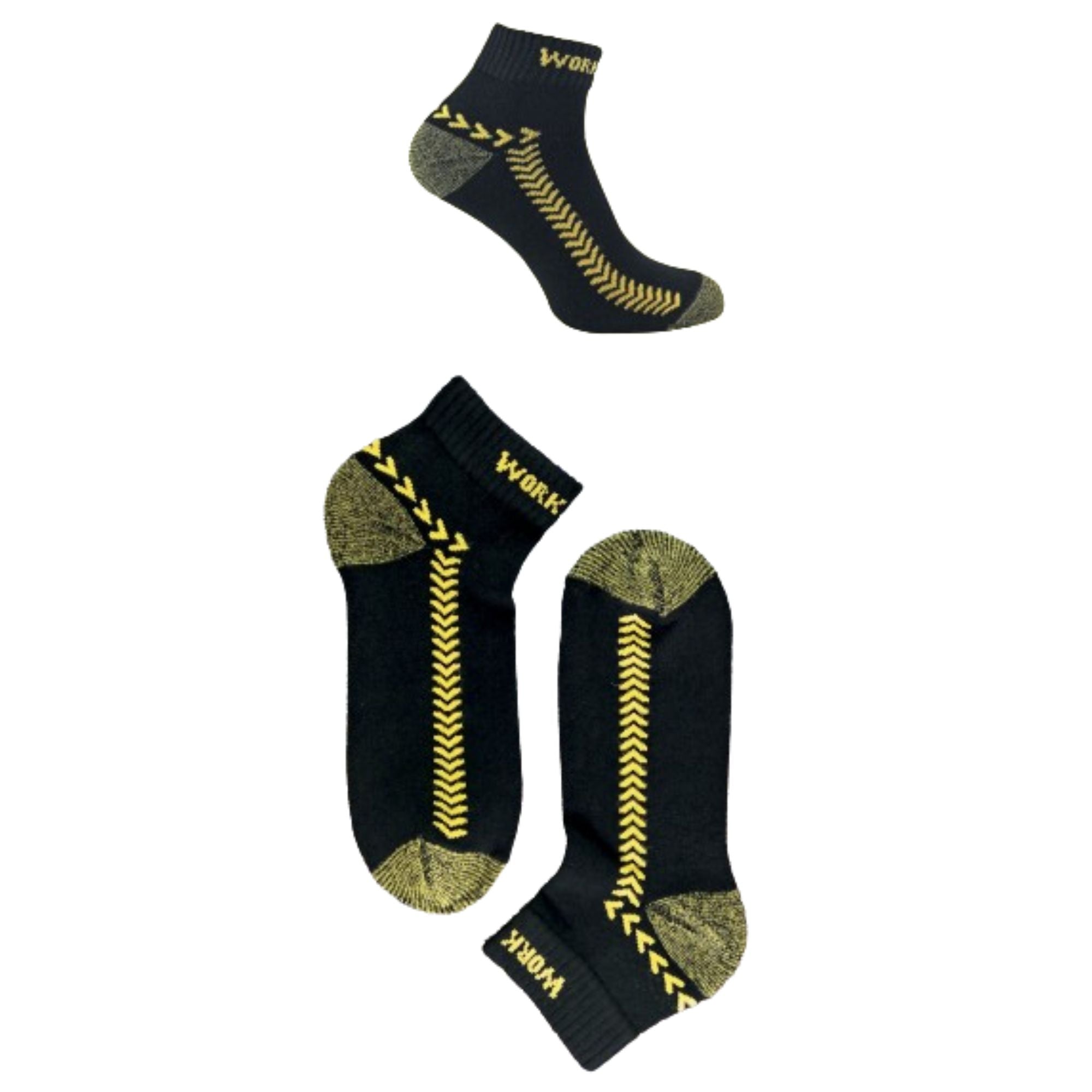 6 Pack Mens Cotton Anti Sweat Low Cut Work Socks for Steel Toe Boots