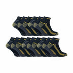 Mens 15 Pairs Multipack Ankle Trainer Socks: Low-Cut Reinforced Work Socks