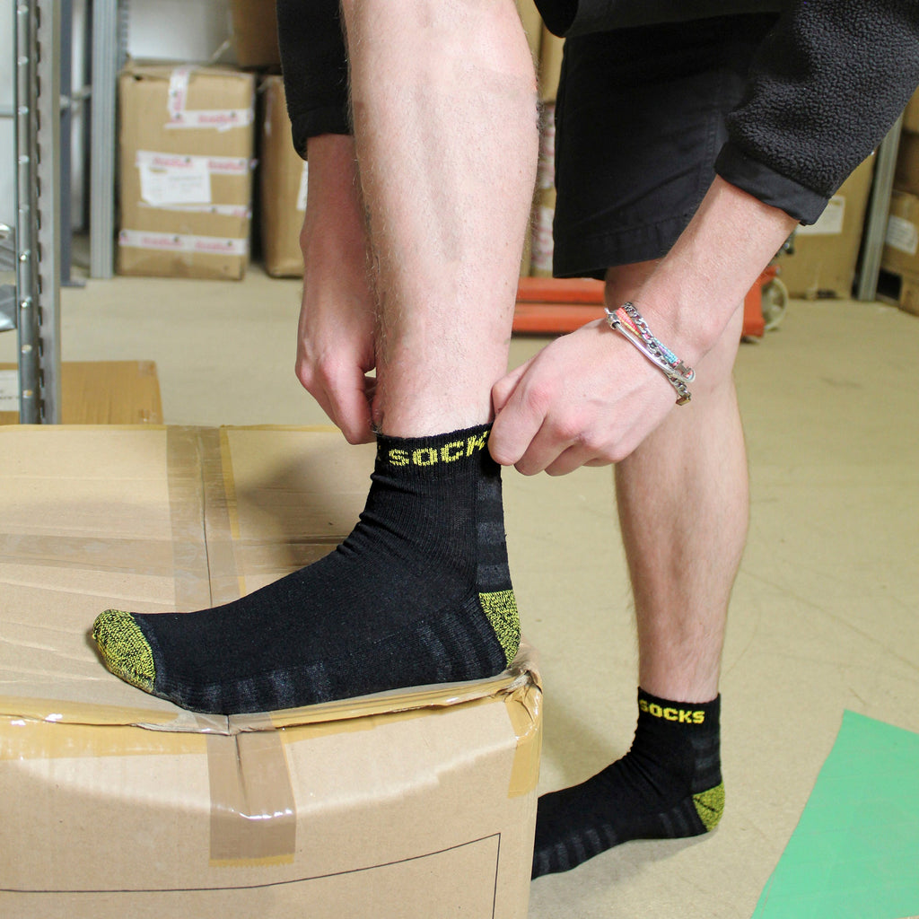 Mens 15 Pairs Multipack Ankle Trainer Socks: Low-Cut Reinforced Work Socks