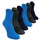 6 Pack Mens Yoga Pilates Non Slip Socks | Breathable Cushioned Gym Socks