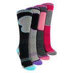 4 Pack Girls Ski Socks | Thermal Winter Cushioned Socks for Kids