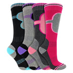 4 Pack Girls Ski Socks | Thermal Winter Cushioned Socks for Kids