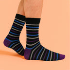 6 Pack Mens Bamboo Design Socks - Soft Breathable Everyday Patterned Fit