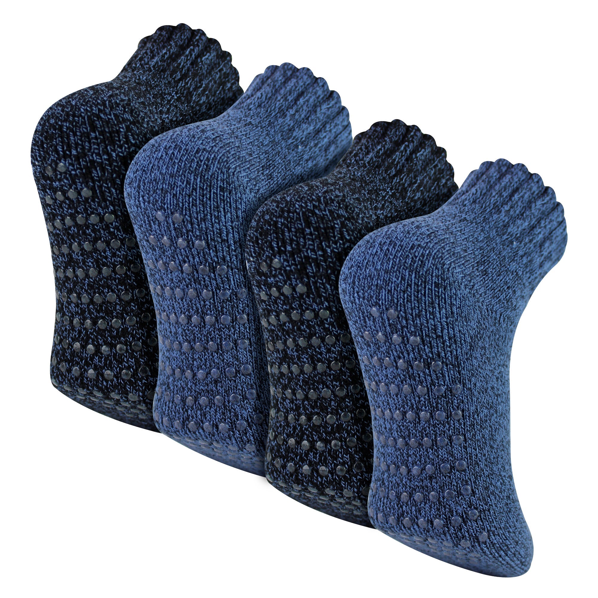 4 Pack Mens Slipper Socks With Grippers | Warm Soft Non Slip Socks