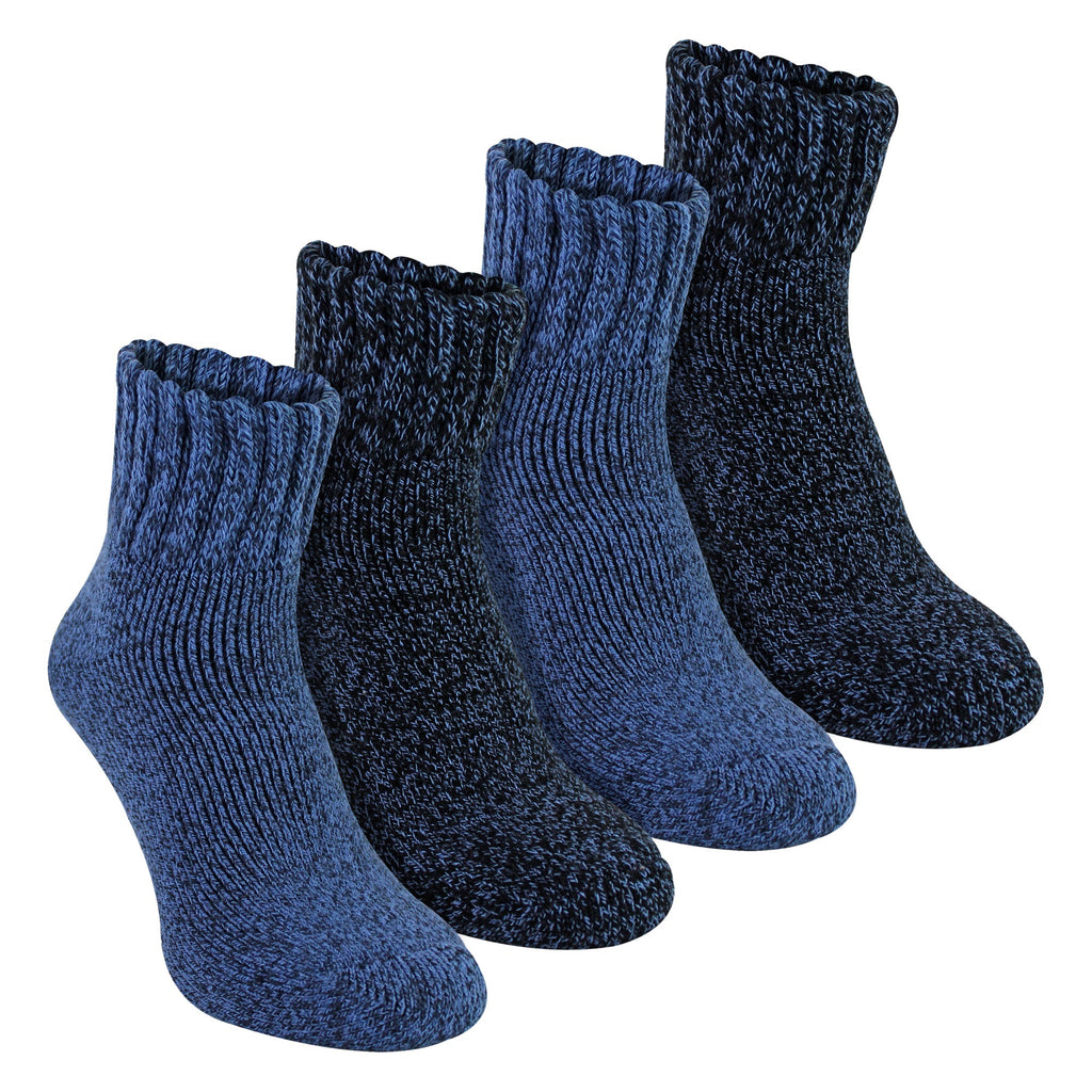 4 Pack Mens Slipper Socks With Grippers | Warm Soft Non Slip Socks