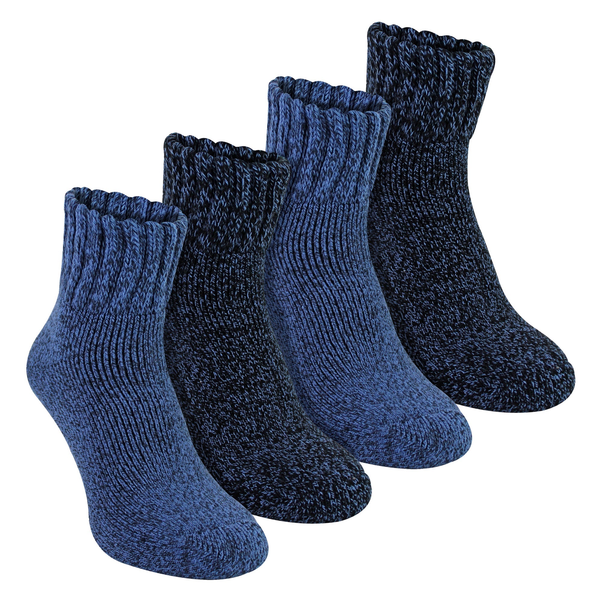 4 Pack Mens Slipper Socks With Grippers | Warm Soft Non Slip Socks