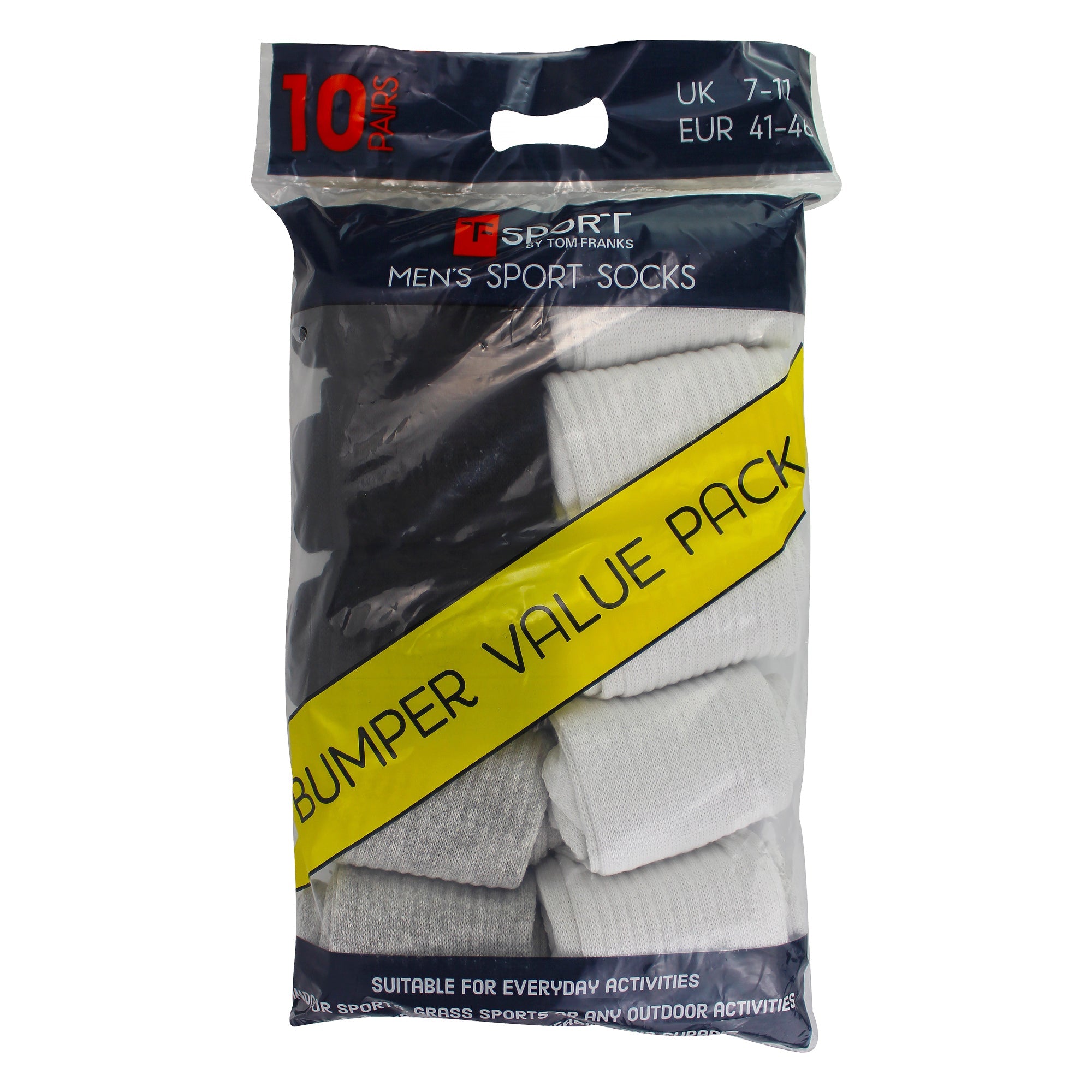 Mens 10 Pack Multipack Sport Socks | Breathable Cotton Running Socks
