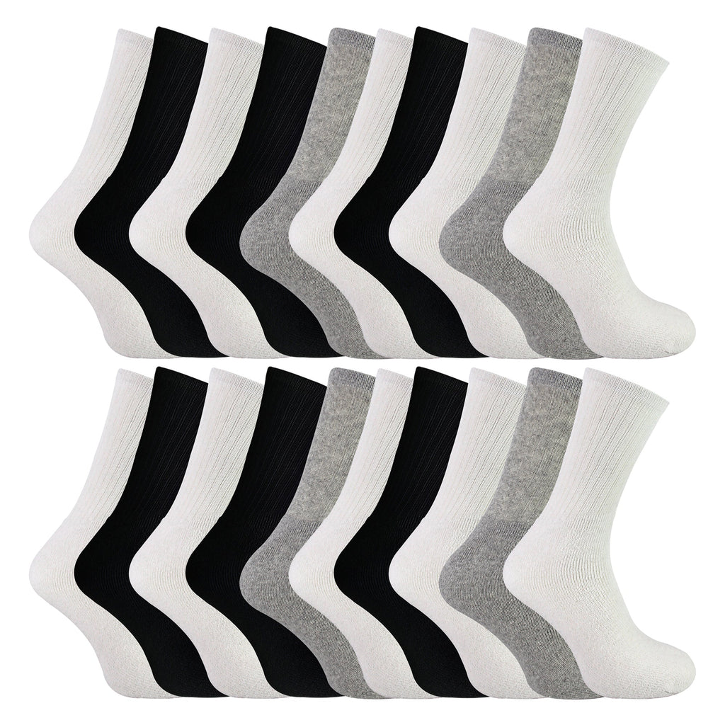 Mens 20 Pack Multipack Sport Socks | Breathable Cotton Running Socks