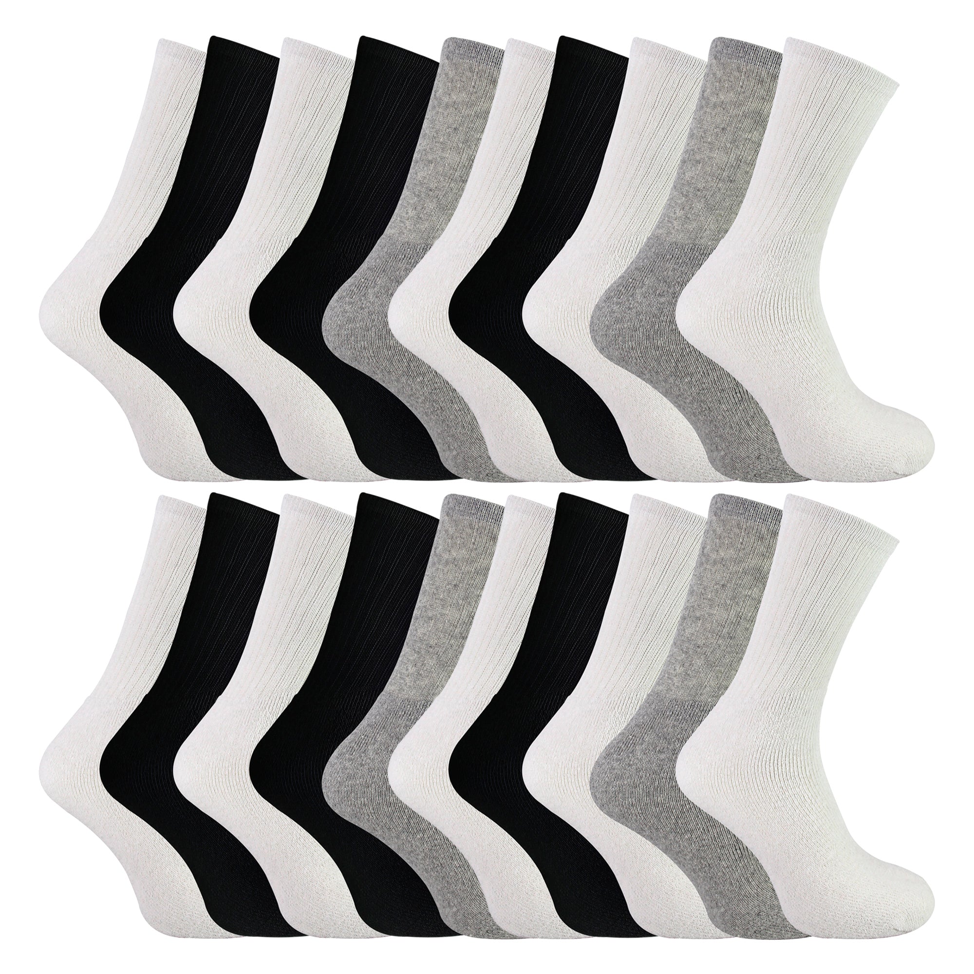 Mens 20 Pack Multipack Sport Socks | Breathable Cotton Running Socks