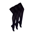 3 Pack Girls Plain Soft Breathable Cotton School Tights (5 Sizes)