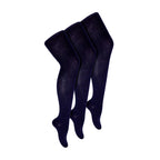 3 Pack Girls Plain Soft Breathable Cotton School Tights (5 Sizes)