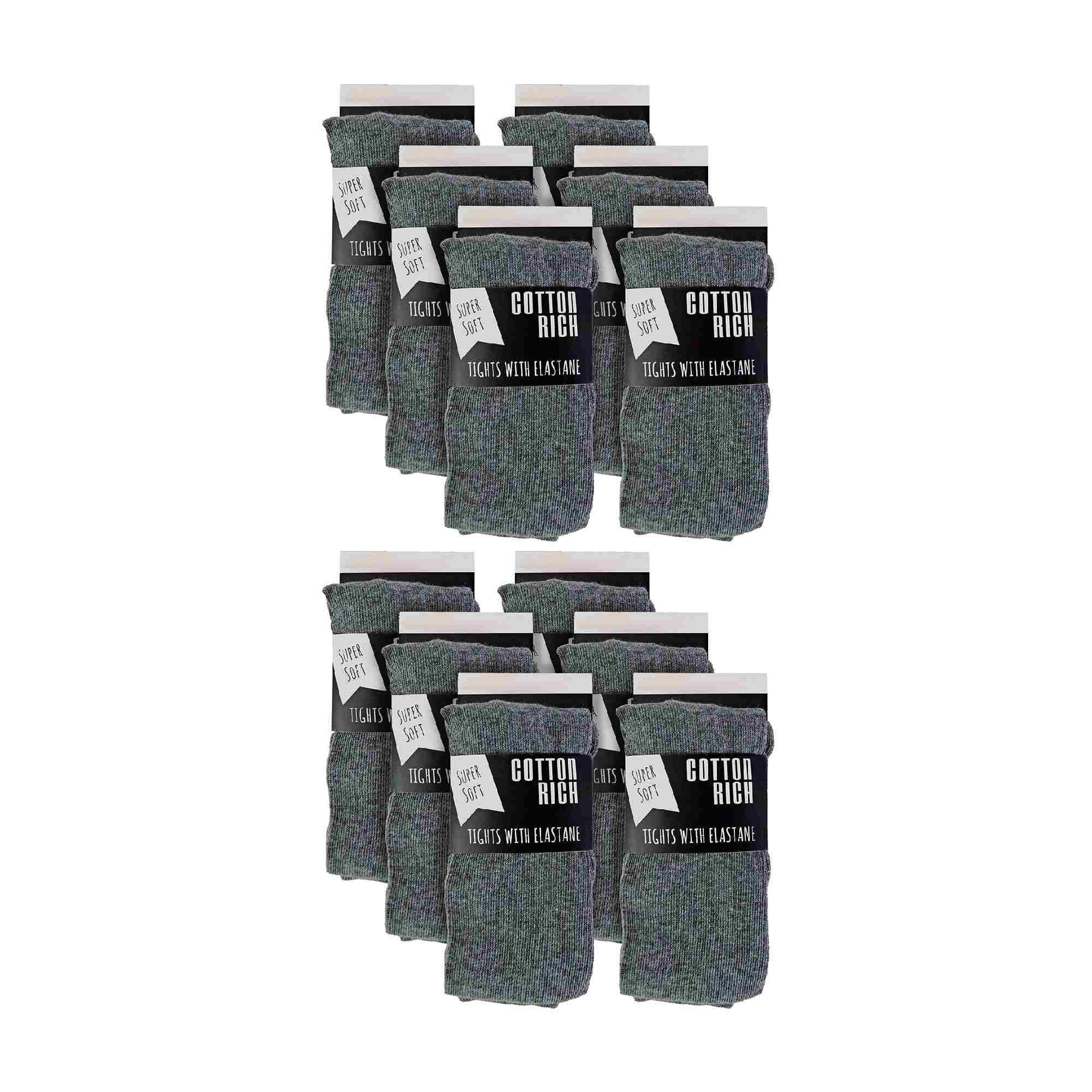 12 Pair Girls Soft & Comfy Plain Opaque School Uniform Tights