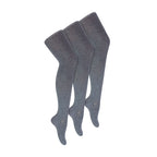 3 Pack Girls Plain Soft Breathable Cotton School Tights (5 Sizes)