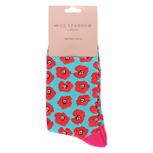 1 Pack Ladies Novelty Poppy Bamboo Socks