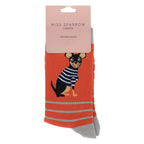 1 Pack Ladies Novelty Orange Chihuahua Bamboo Socks