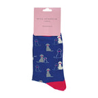 1 Pack Ladies Novelty Navy Retriever Bamboo Socks
