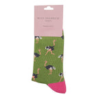 1 Pack Ladies Novelty Green Ostrich Bamboo Socks