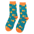 1 Pack Ladies Novelty Teal Goldfish Bamboo Socks