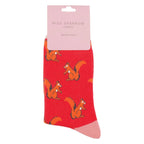 1 Pack Ladies Novelty Red Squirrels Bamboo Socks