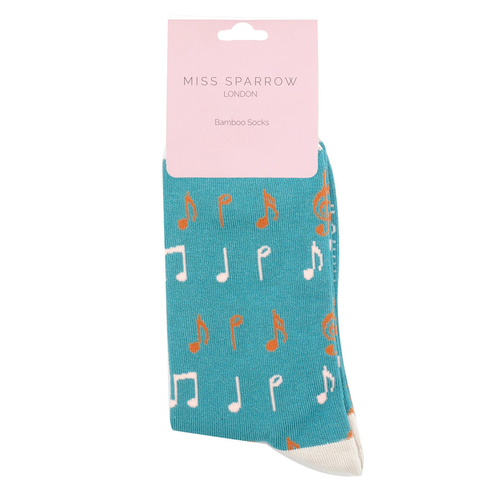 1 Pack Ladies Novelty Music Patterned Bamboo Socks