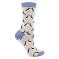 1 Pack Ladies Novelty Silver Kissing Puffins Bamboo Socks