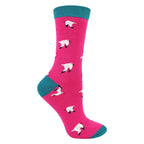 1 Pack Ladies Novelty Fuchsia Seagulls Bamboo Socks