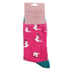 1 Pack Ladies Novelty Fuchsia Seagulls Bamboo Socks