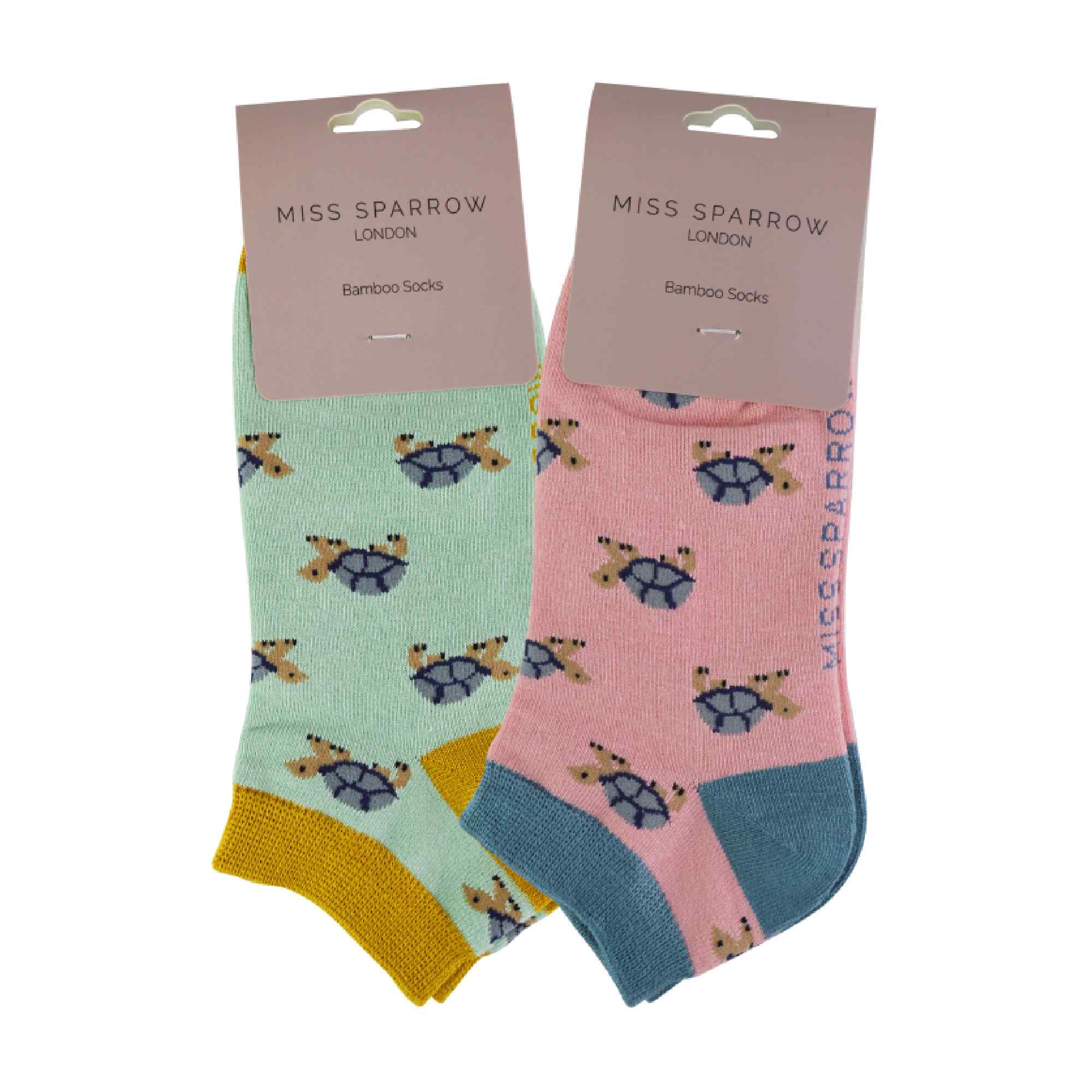 2 Pack Ladies Novelty Animal Themed Bamboo Trainer Socks